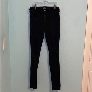 Hollister black distressed high waisted jeans